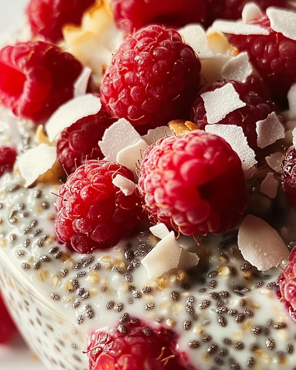 Chia Overnight Oats mit Himbeeren