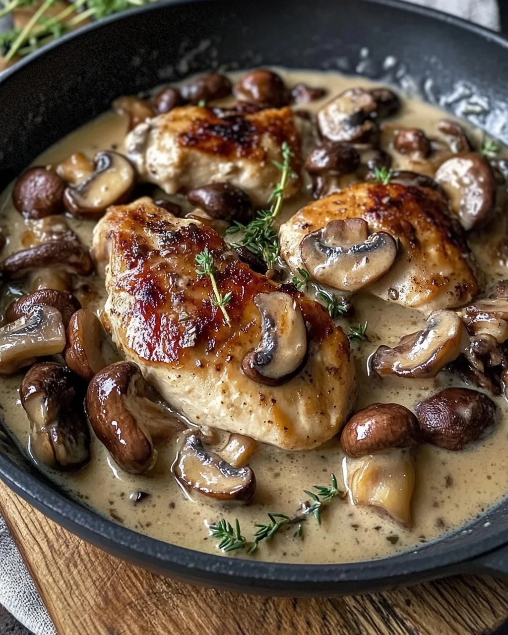 Cremiges Marsala-Hähnchen mit Balsamico Pilzen