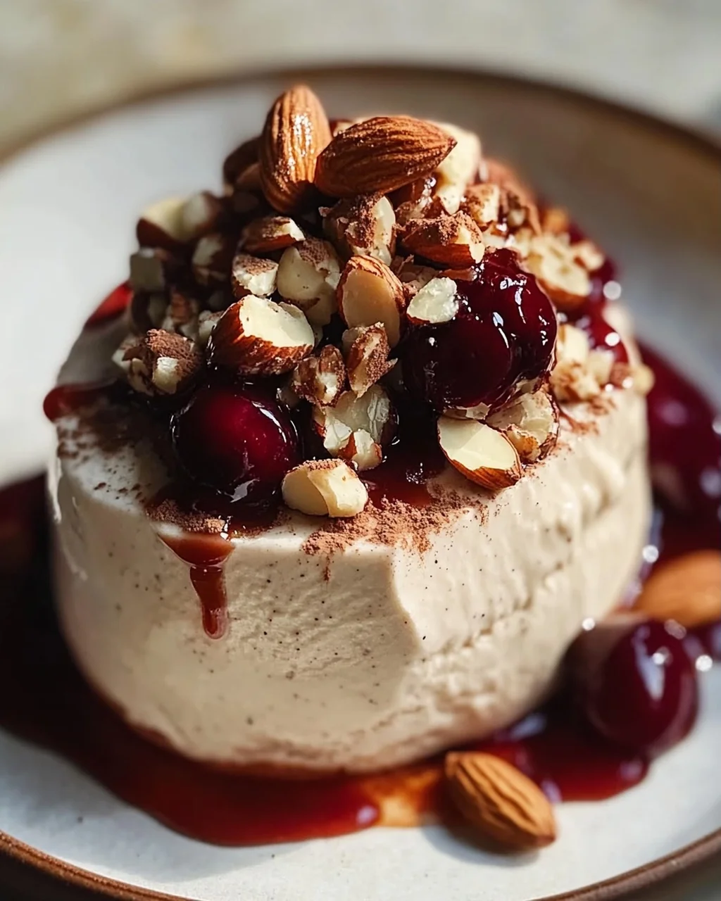 Cremiges Zimtparfait mit gebrannten Mandeln genießen!