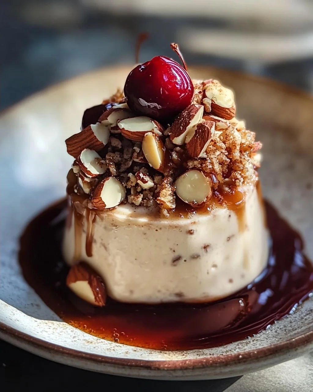 Cremiges Zimtparfait mit gebrannten Mandeln genießen!