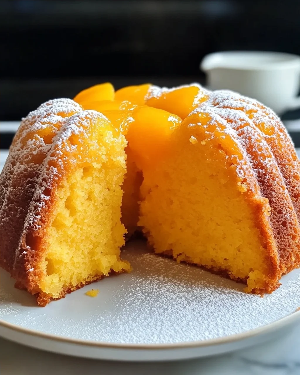 Eierloser Mango Bundt Kuchen für den Sommer