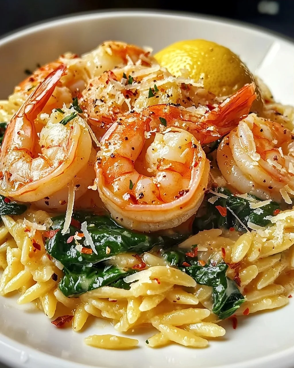 Garnelen-Orzo in Zitronen-Knoblauch-Sauce