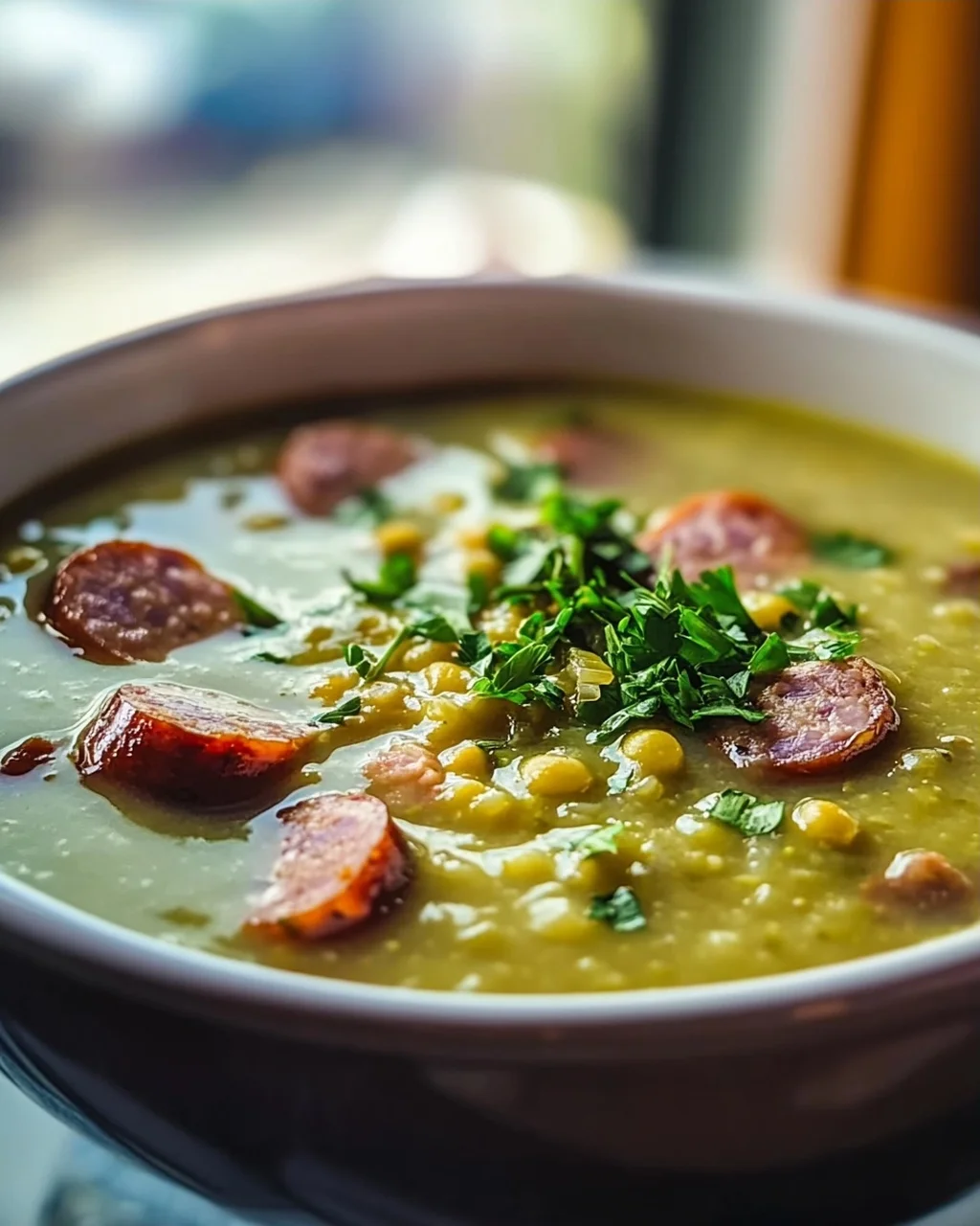 German Split Pea Soup With Smoked Sausage – Hearty Recipe!