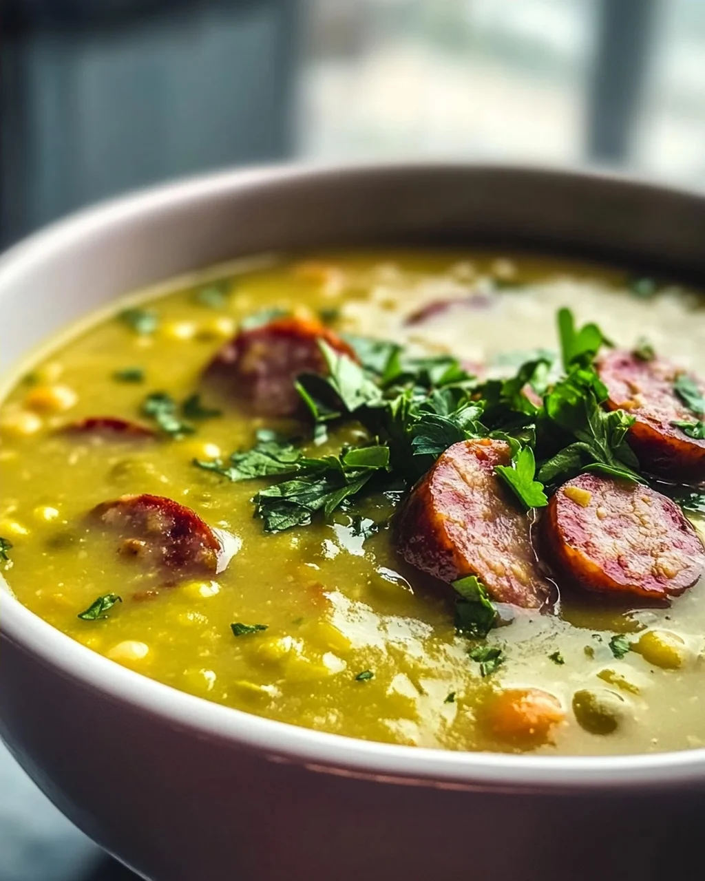 German Split Pea Soup With Smoked Sausage – Hearty Recipe!