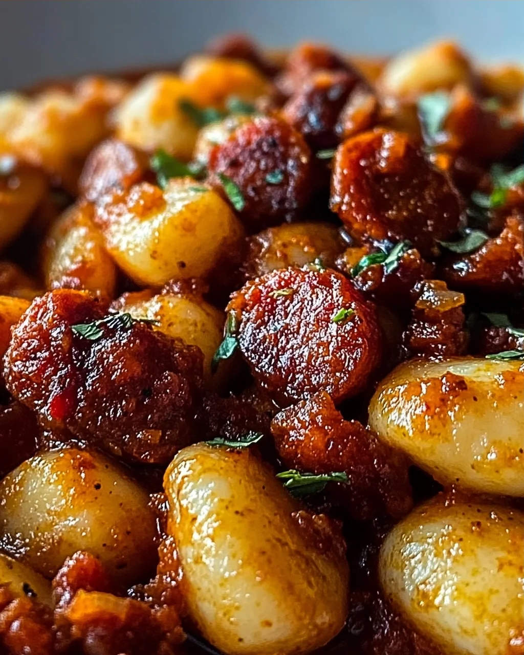 Gnocchi mit Chorizo und cremiger Harissa-Sauce