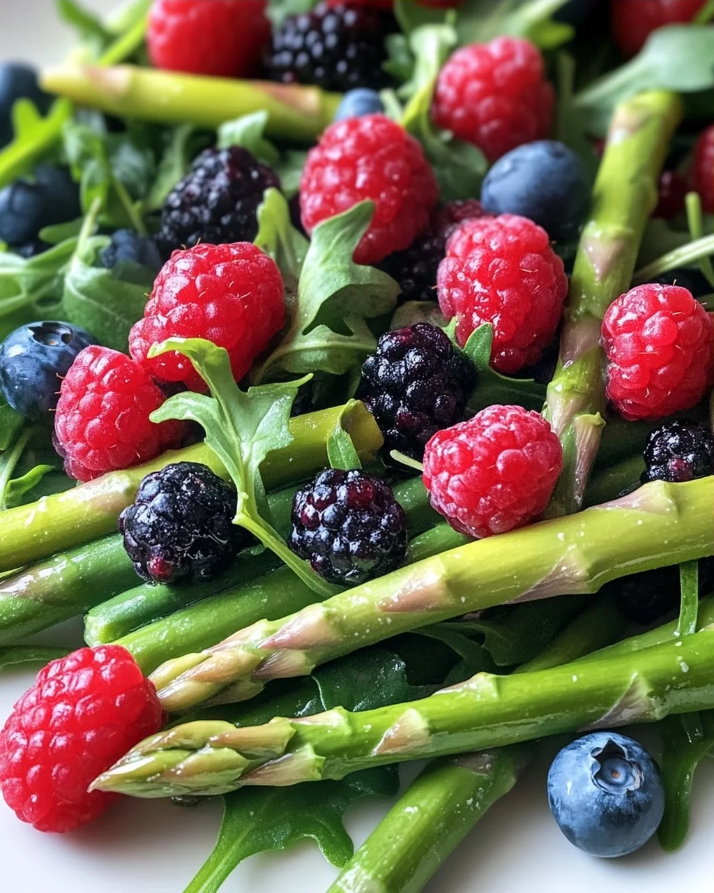Grüner Spargel Salat Mit Erdnon-alcoholic beeren & Rucola