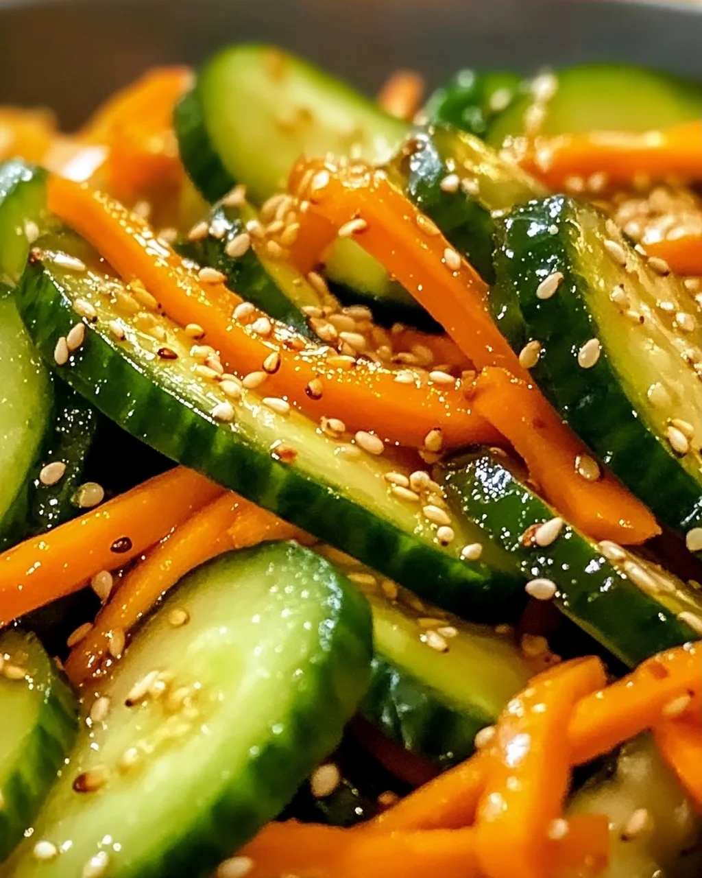 Gurkensalat mit Karotten für den Sommergenuss