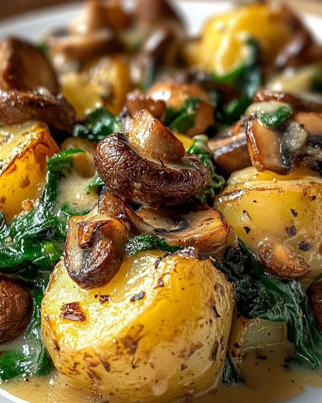 Kartoffeln, Pilze & Spinat: Schnelles Rezept – einfach lecker!