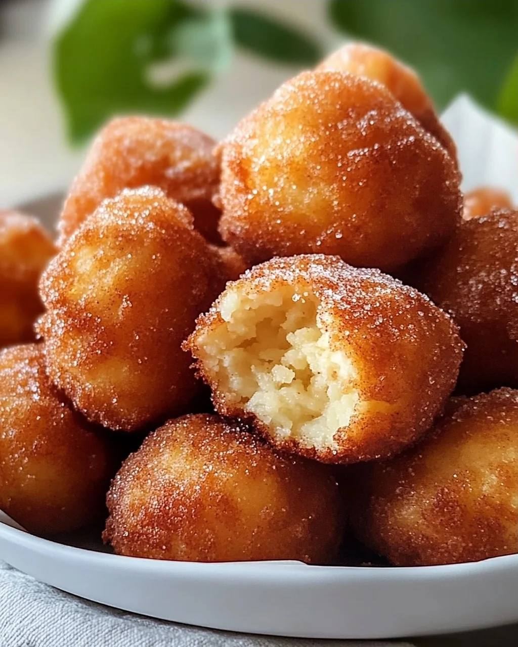 Knusprige Frühstücks-Fritter-Bites mit Zimtzucker