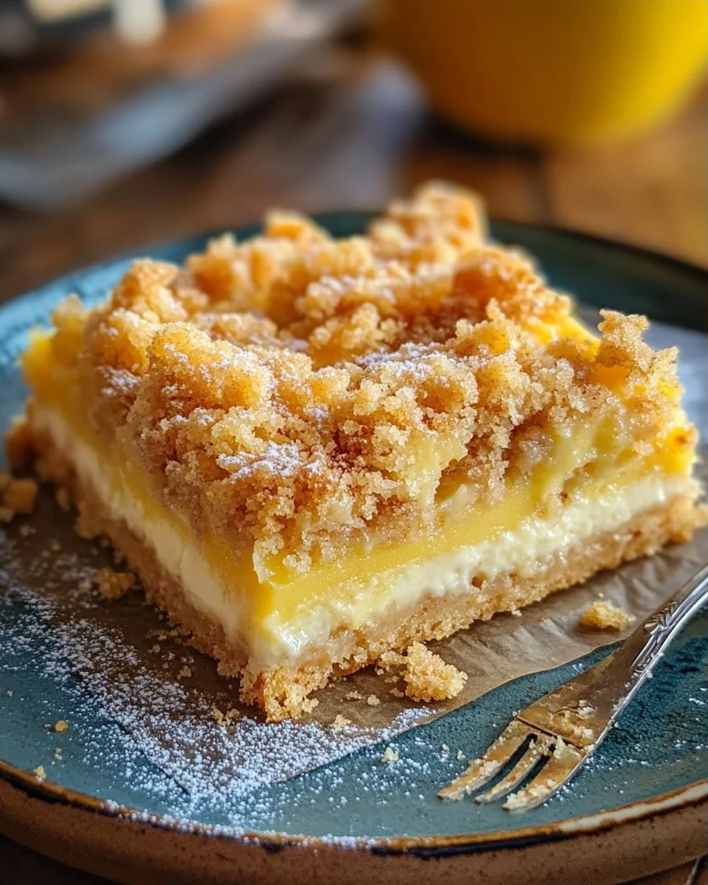 Knuspriger Streuselkuchen mit Vanillepudding