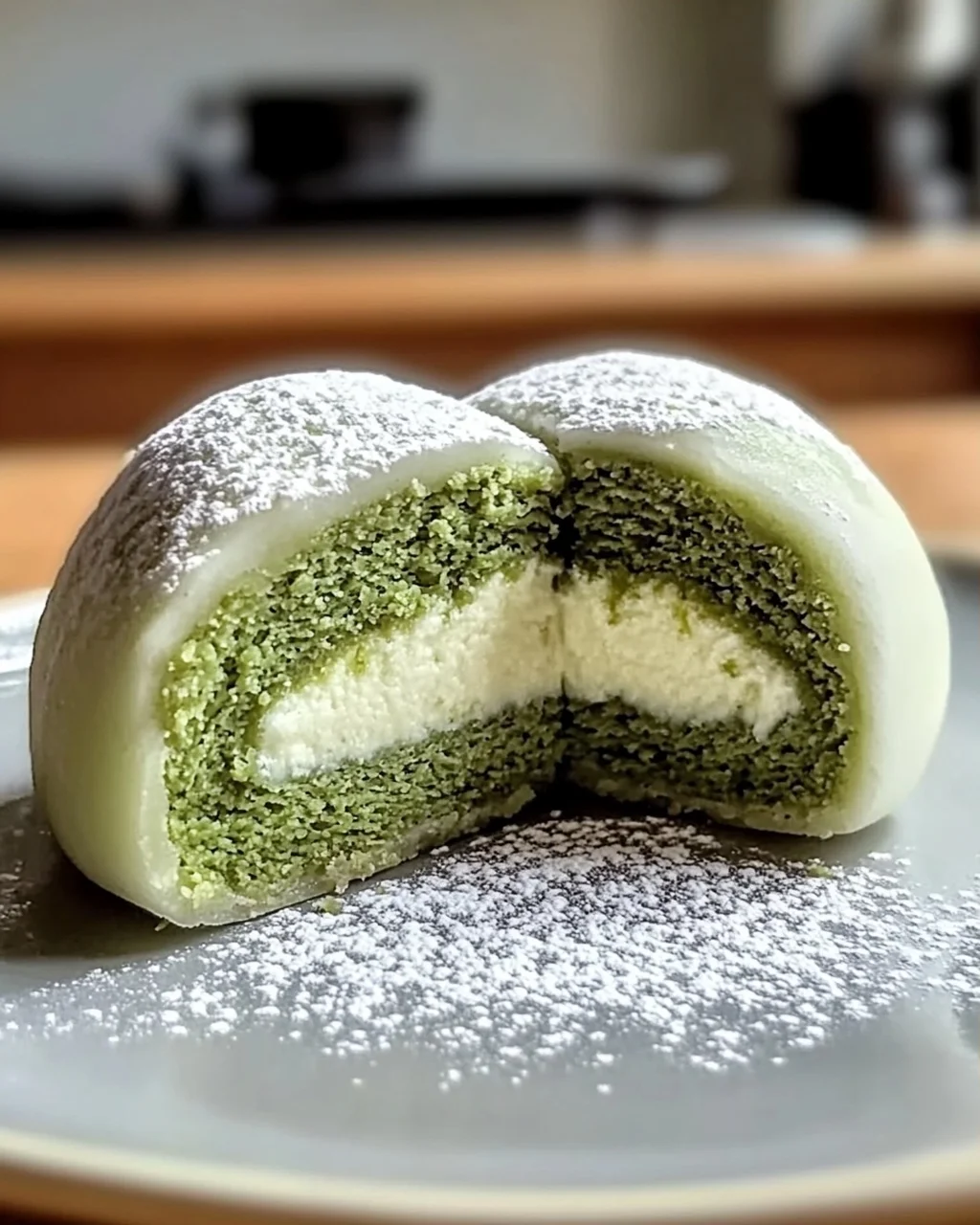 Köstlicher Matcha-Käsekuchen Daifuku Genuss