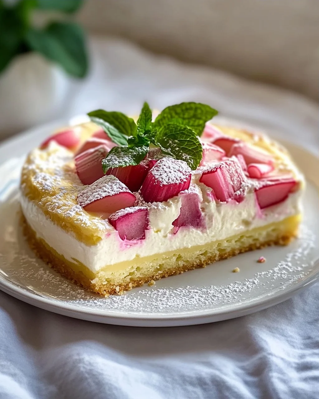 Leckerer Rhabarber Quark Pudding Kuchen – Einfaches Rezept!