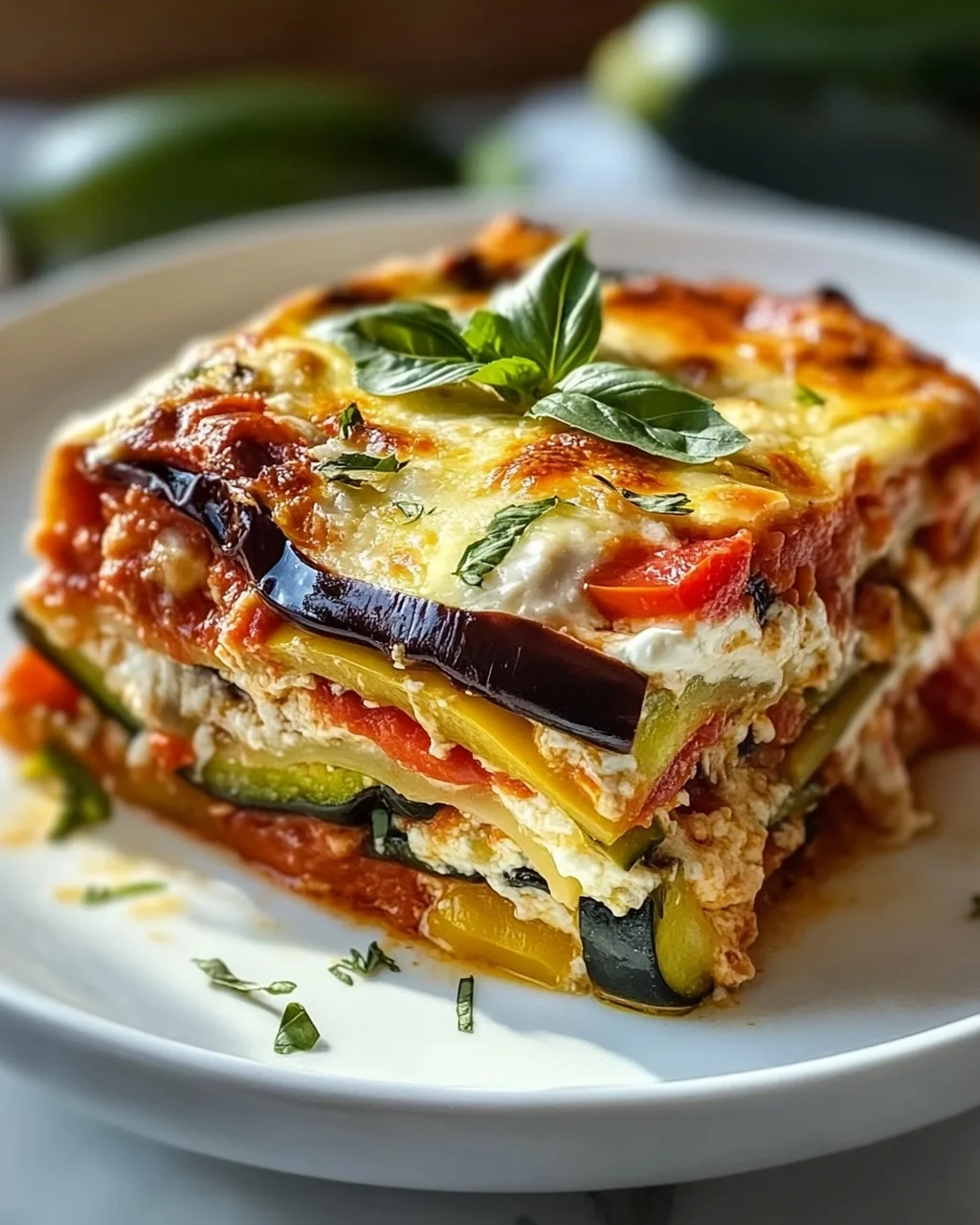Mediterrane Gemüse-Lasagne mit cremiger Ricotta genießen