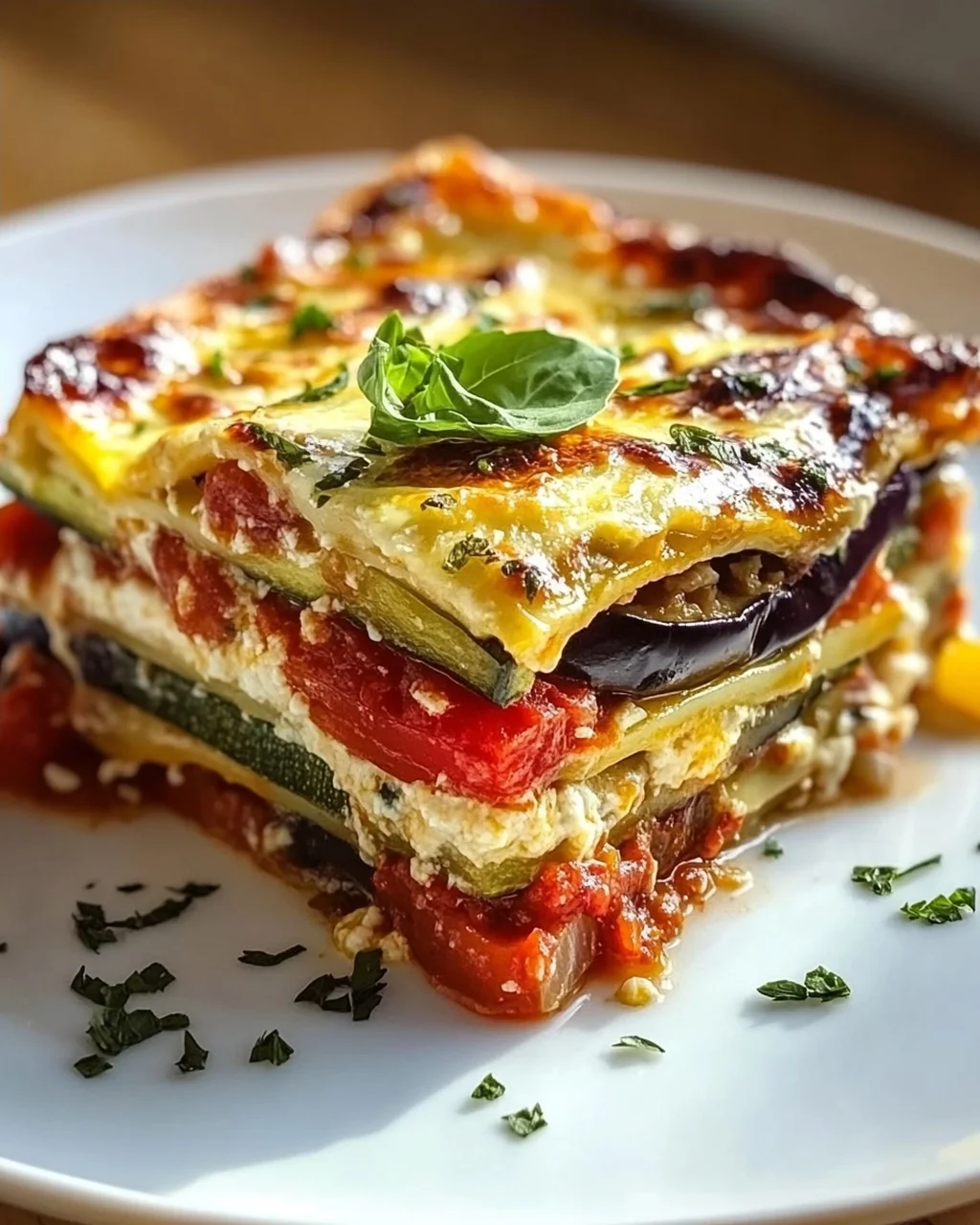 Mediterrane Gemüse-Lasagne mit cremiger Ricotta genießen