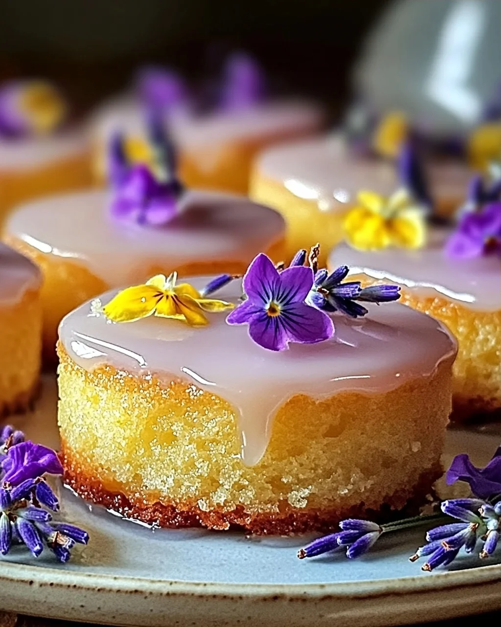 Mini Zitronenkuchen mit Lavendelglasur für besondere Anlässe