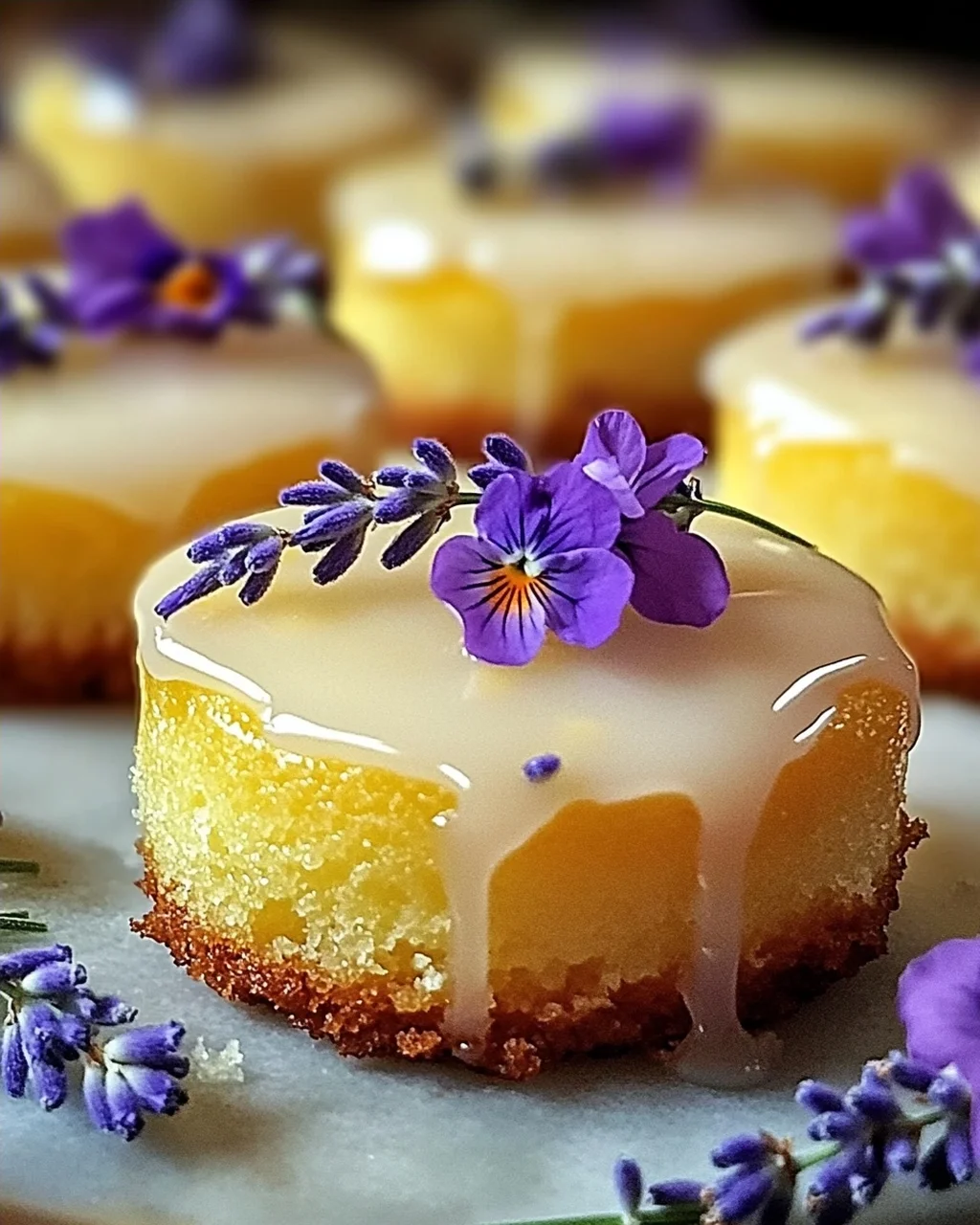 Mini Zitronenkuchen mit Lavendelglasur für besondere Anlässe