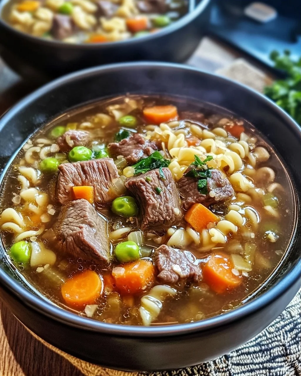 Nudelsuppe mit Rindfleisch
