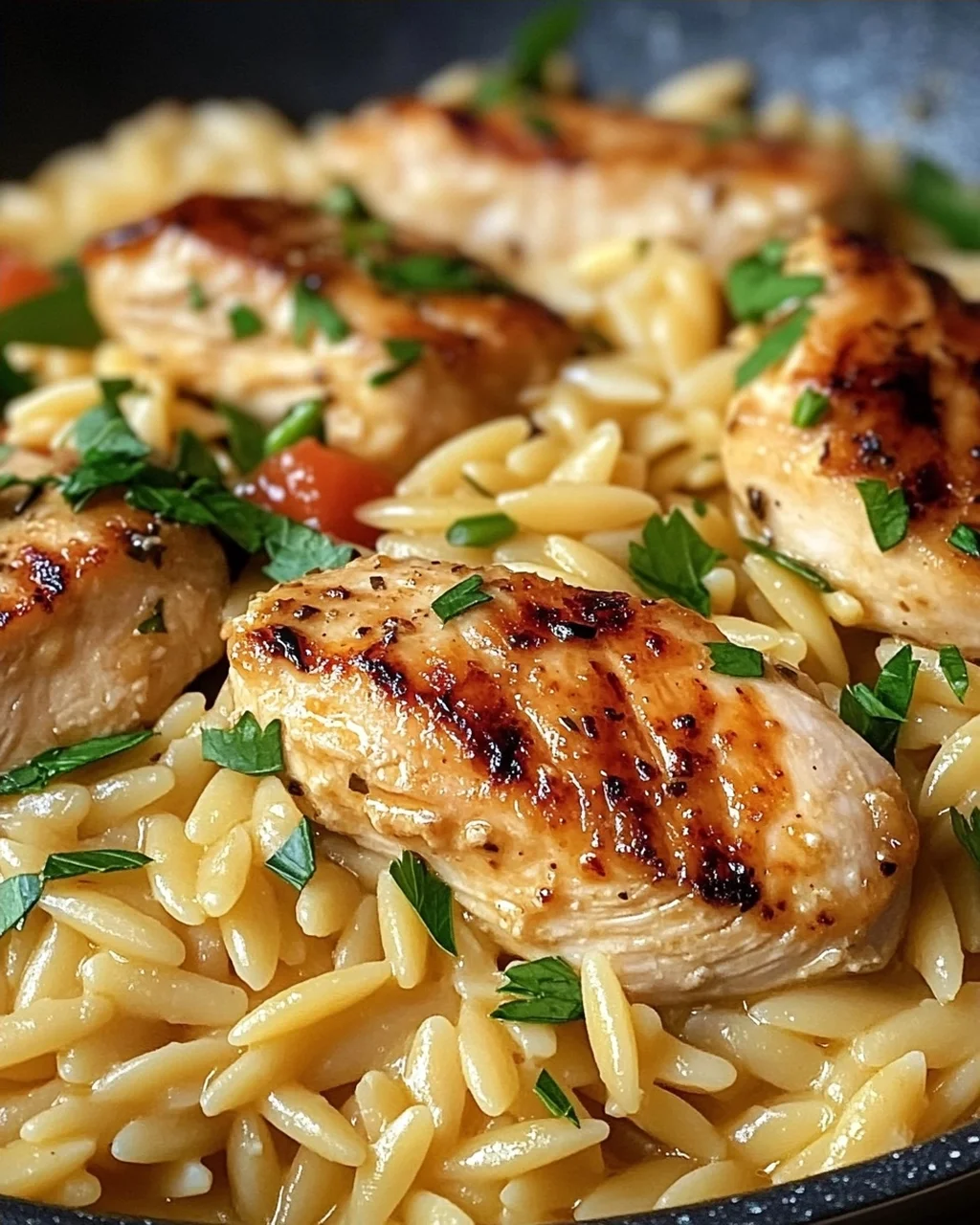 One Pot Orzo Pasta mit Hähnchen
