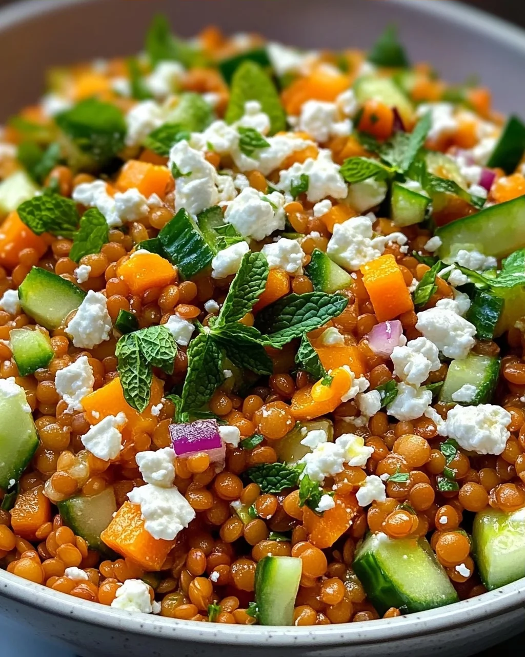 Orientalischer Rote Linsensalat mit Feta