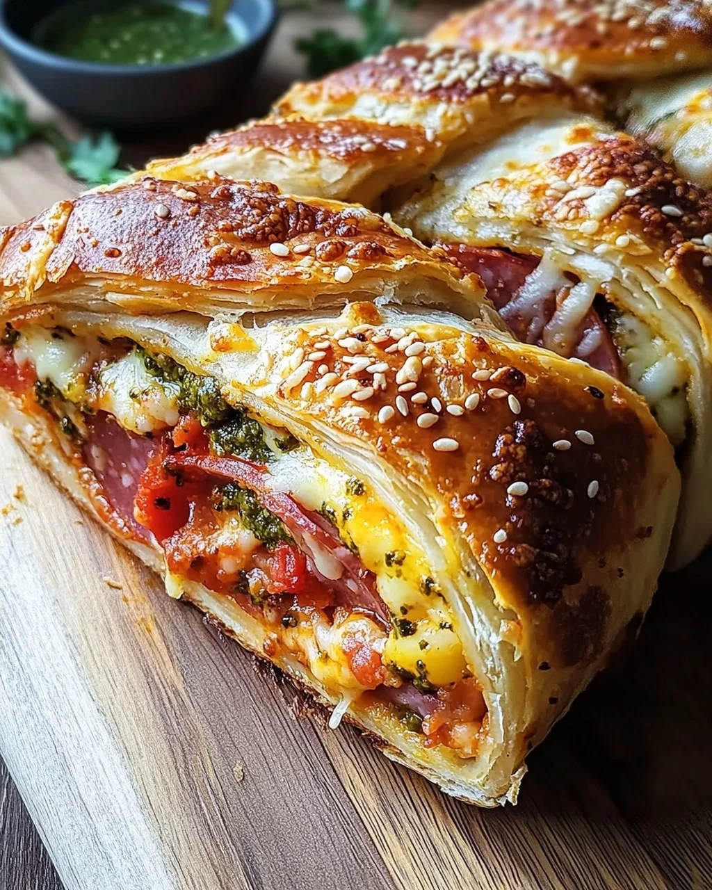 Pizza-Strudel aus fertigem Pizzateig
