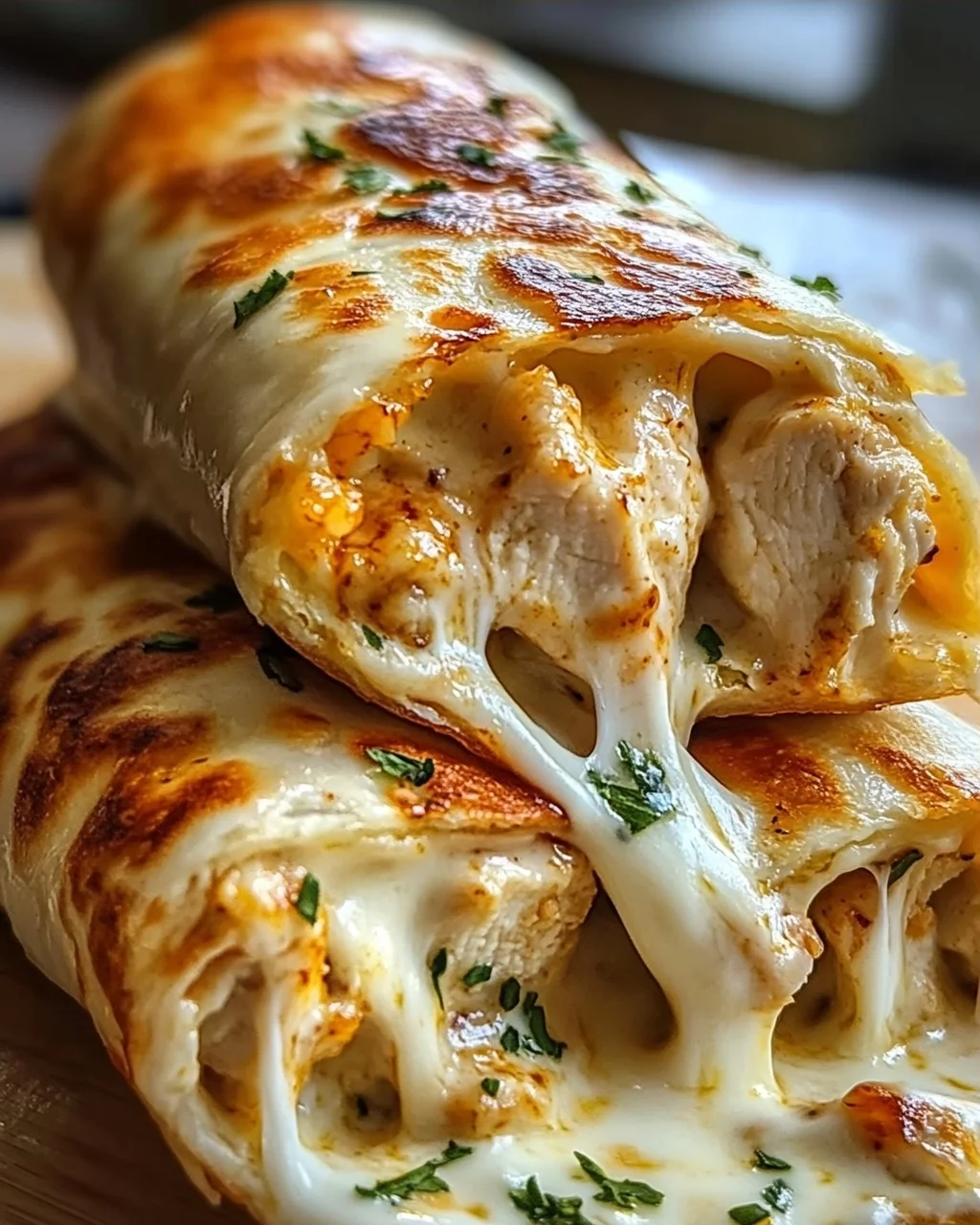 Schnelle Käse Knoblauch Hähnchen Wraps