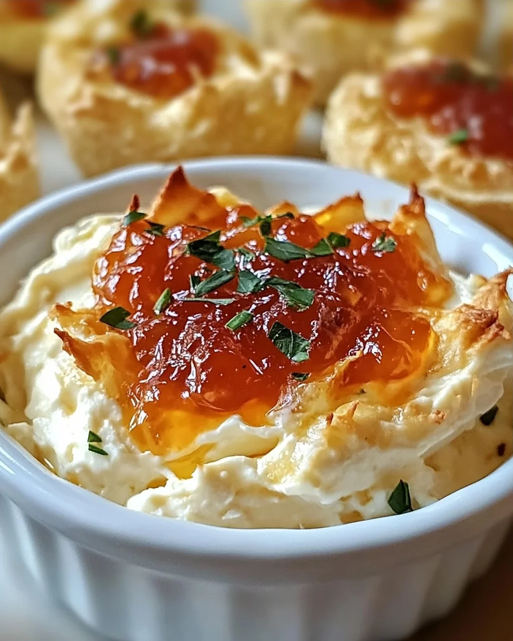 Schnelle Paprika-Marmelade-Creme-Käse-Dip Häppchen Rezept