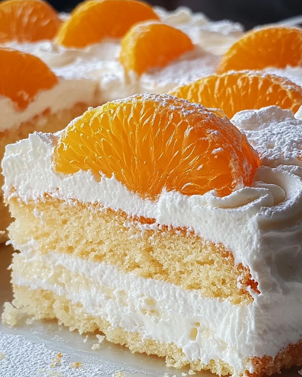Schneller Schmandkuchen mit Mandarinen vom Blech
