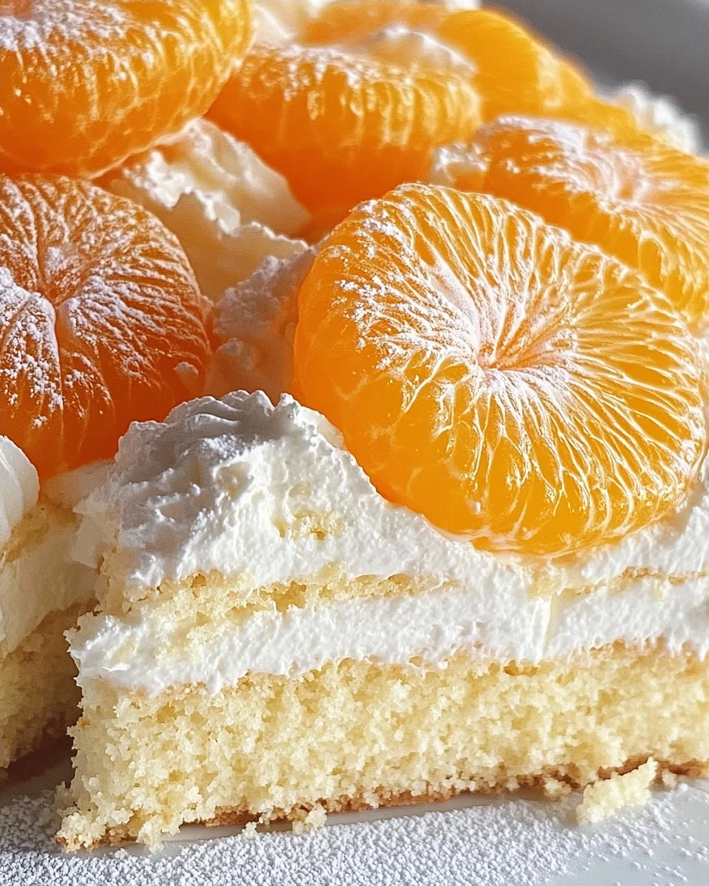 Schneller Schmandkuchen mit Mandarinen vom Blech