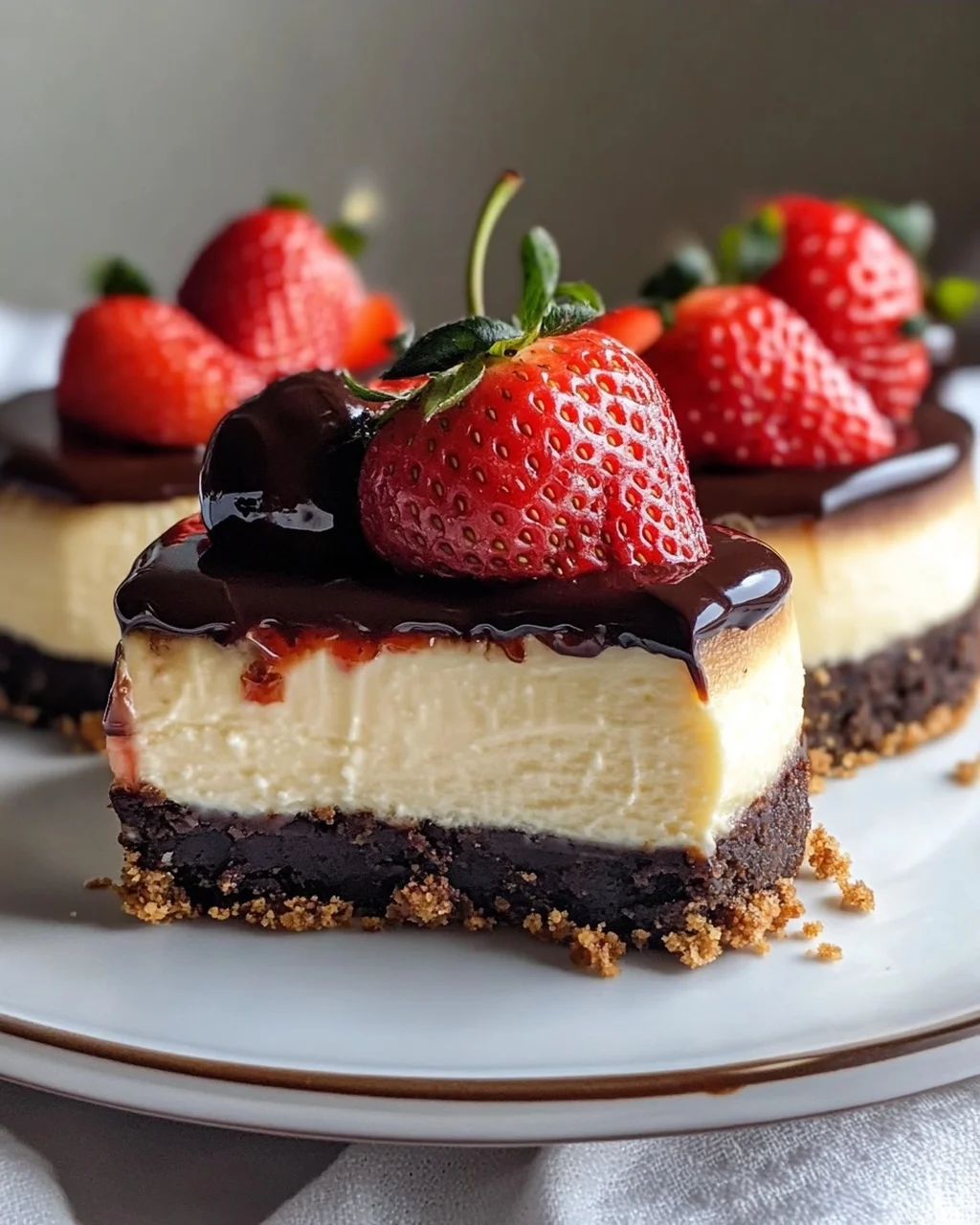 Schokoladenüberzogene Erdbeer-Cheesecakes – Genuss pur!