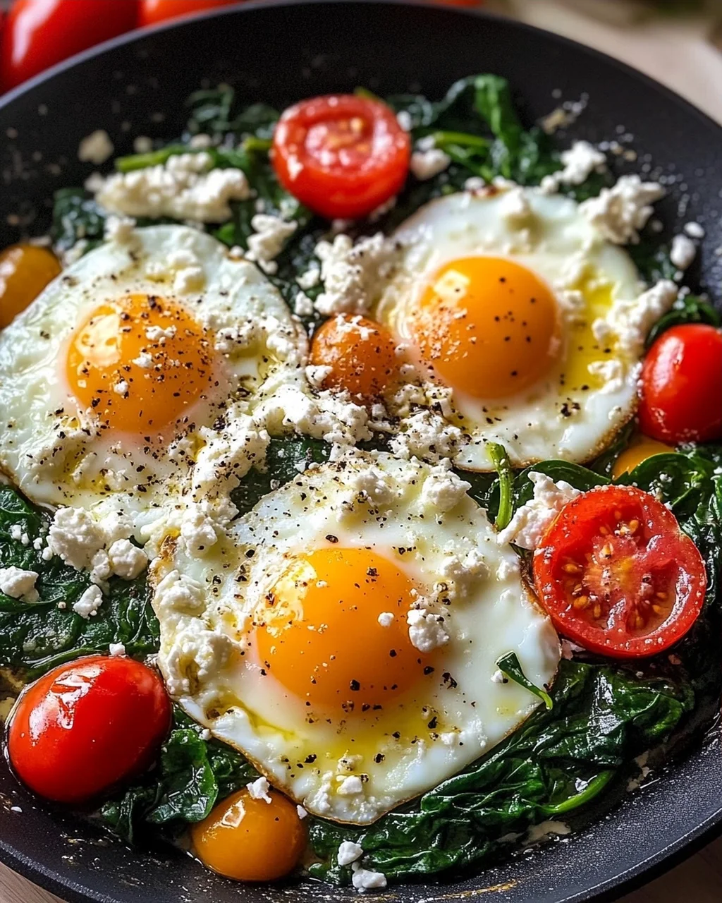 Spinat-Feta-Ei-Pfanne zum Frühstück – Schnell & Lecker