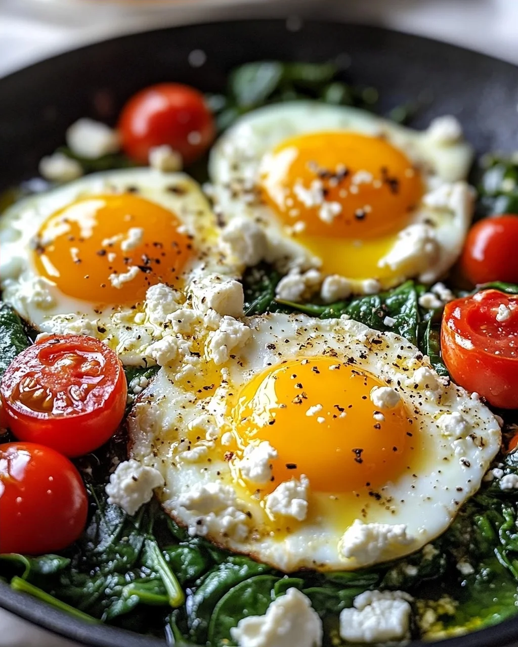 Spinat-Feta-Ei-Pfanne zum Frühstück – Schnell & Lecker