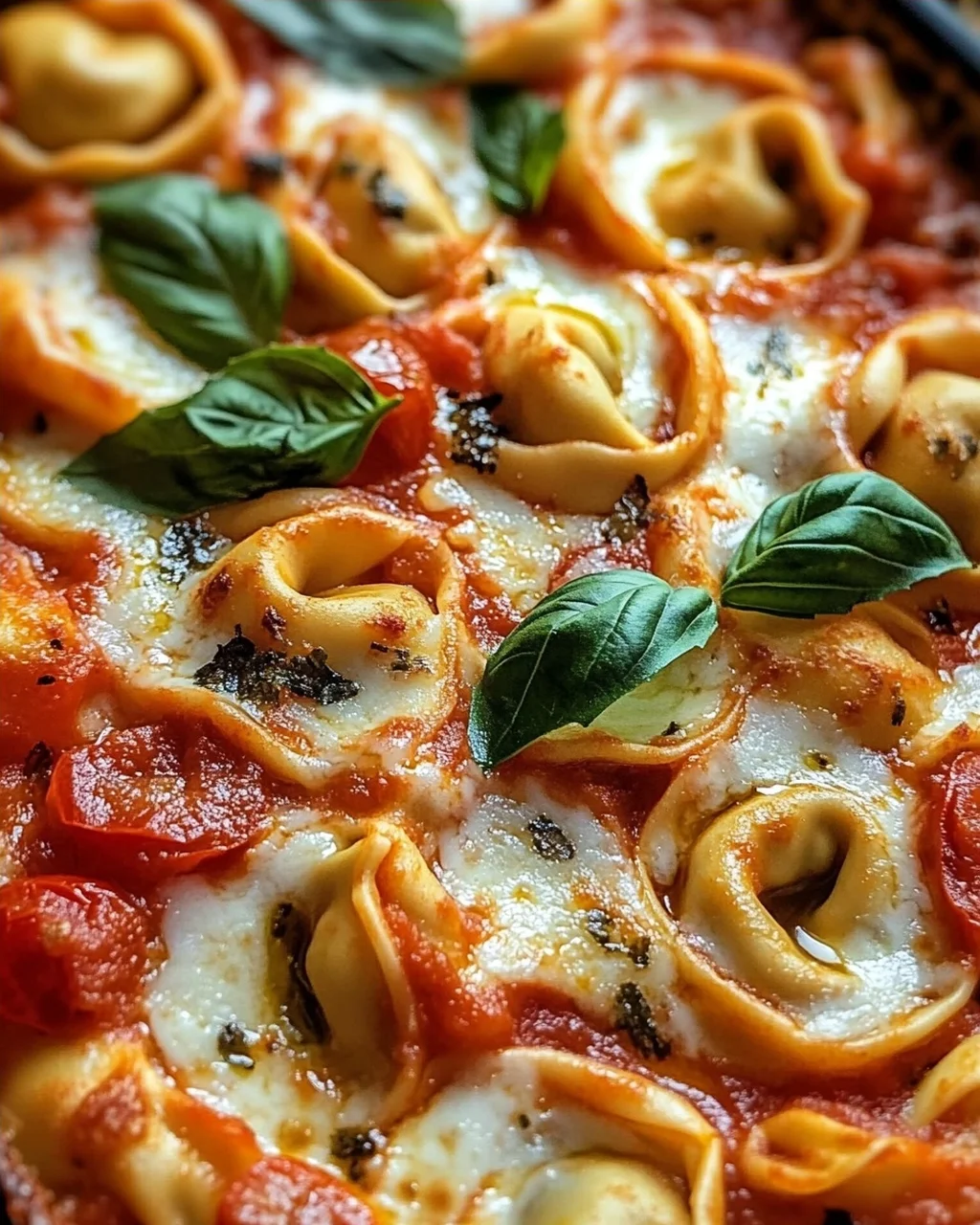 Tortellini-Auflauf mit Tomaten und Mozzarella