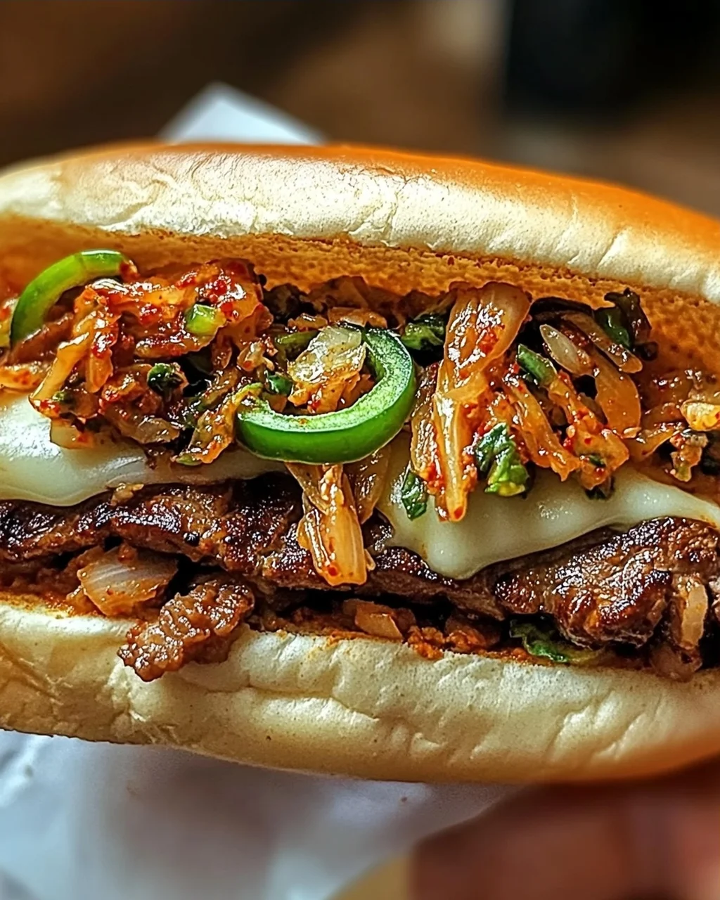 Unwiderstehliches koreanisch inspiriertes Kimchi Bulgogi Cheesesteak