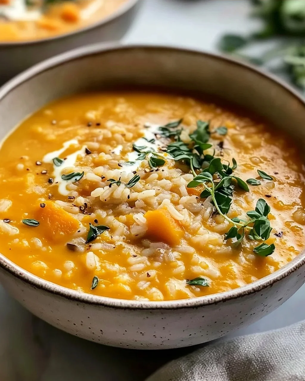 Vegane Kürbisreis Suppe: Cremig, Einfach & Lecker!