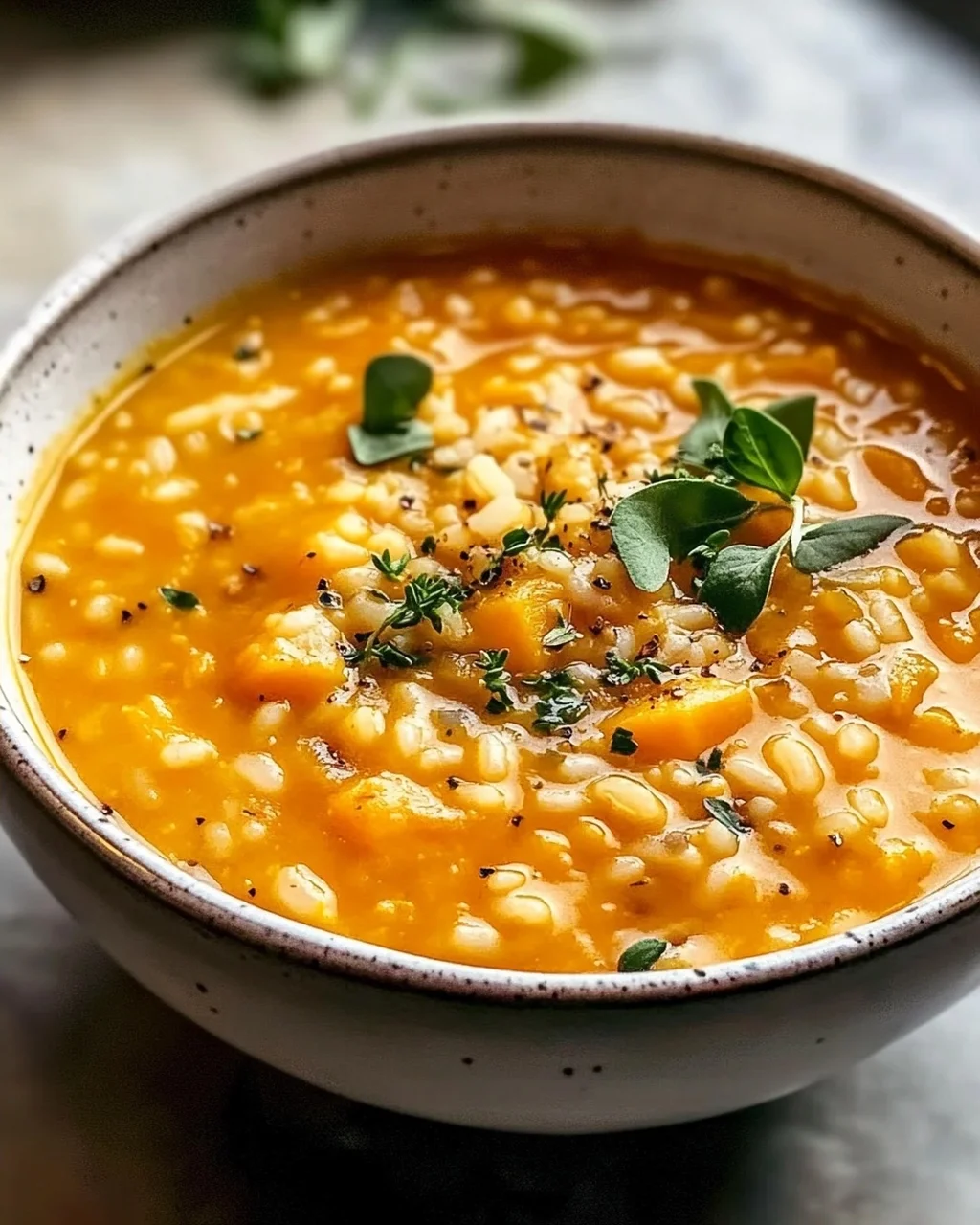 Vegane Kürbisreis Suppe: Cremig, Einfach & Lecker!