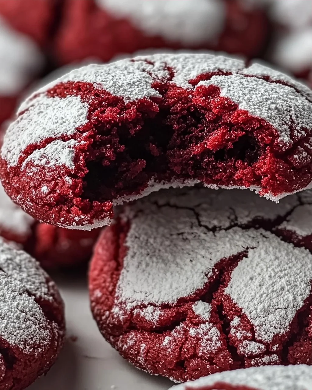 Verführerisches Red Velvet Crinkle Cookie Rezept für Naschkatzen