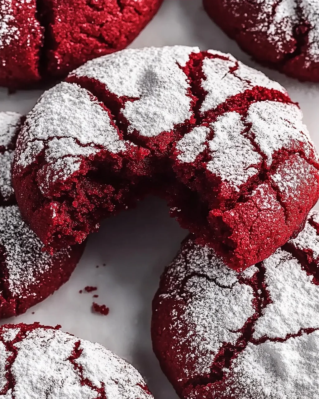 Verführerisches Red Velvet Crinkle Cookie Rezept für Naschkatzen