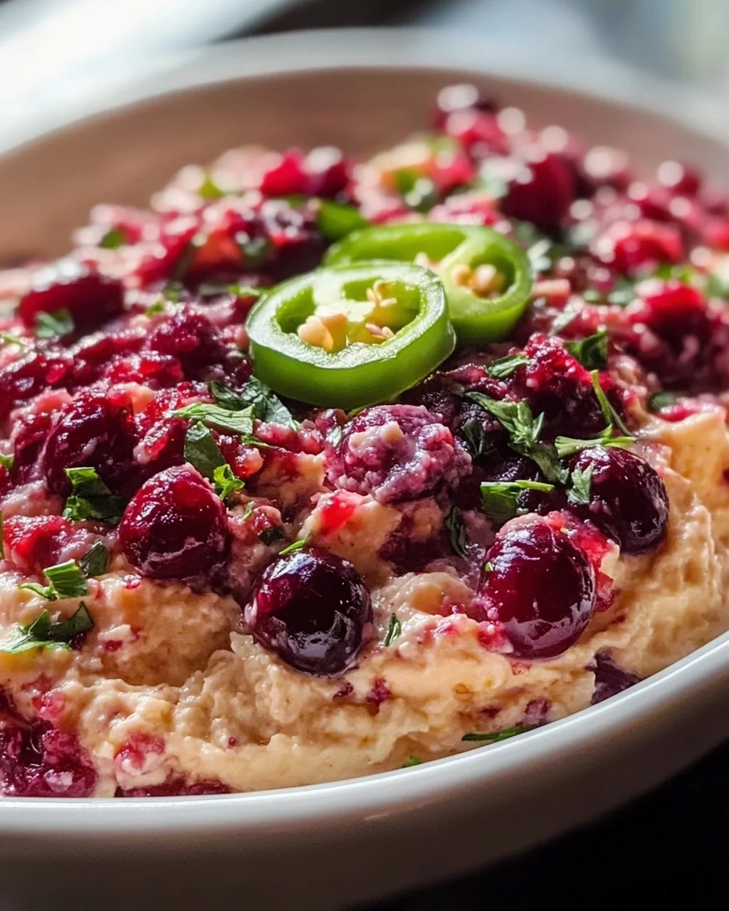 Würziger Weihnachts-Cranberry-Jalapeno-Dip für Festtage