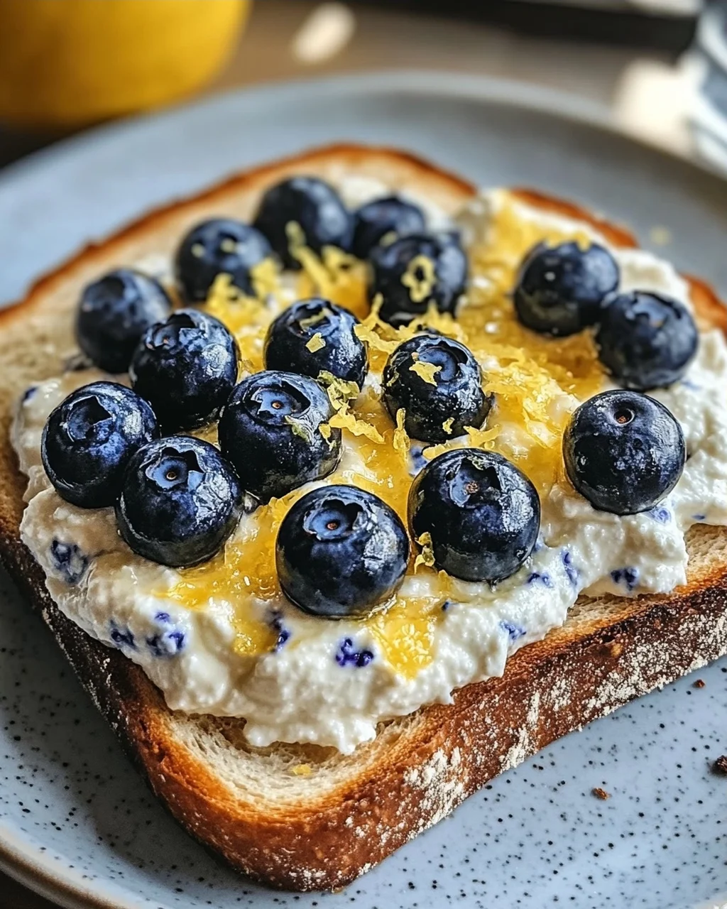 Zitronen-Blaubeer-Ricotta-Toast für jeden Tag