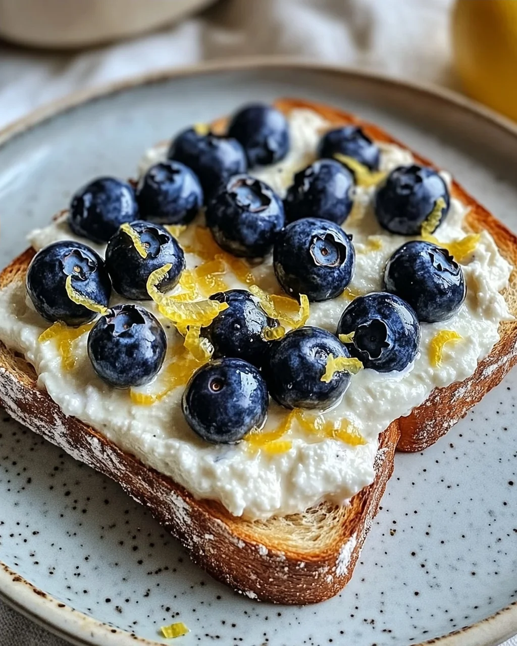 Zitronen-Blaubeer-Ricotta-Toast für jeden Tag